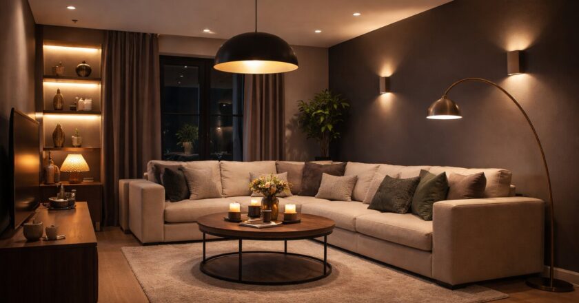 Een doordacht lichtplan voor de woonkamer dat sfeer en functie samenbrengt