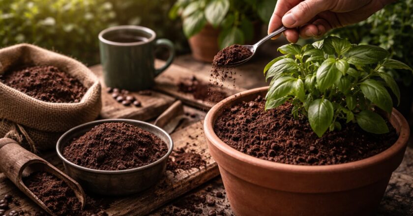 Slim omgaan met koffiedik bij planten in huis en tuin
