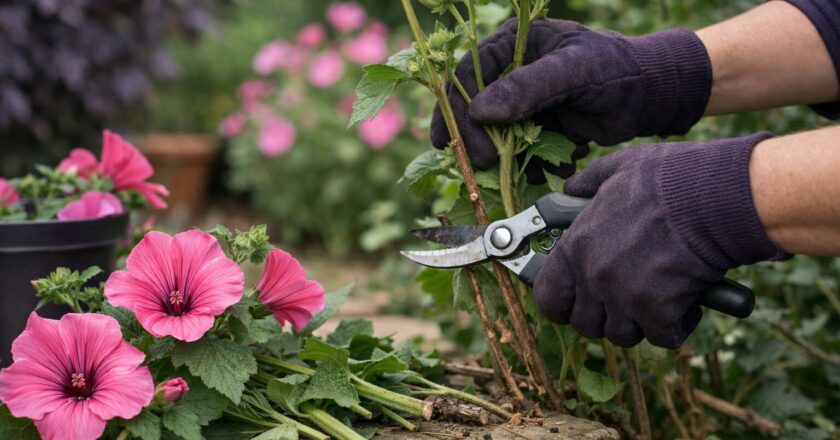 Lavatera snoeien voor een lange bloei en sterke struiken